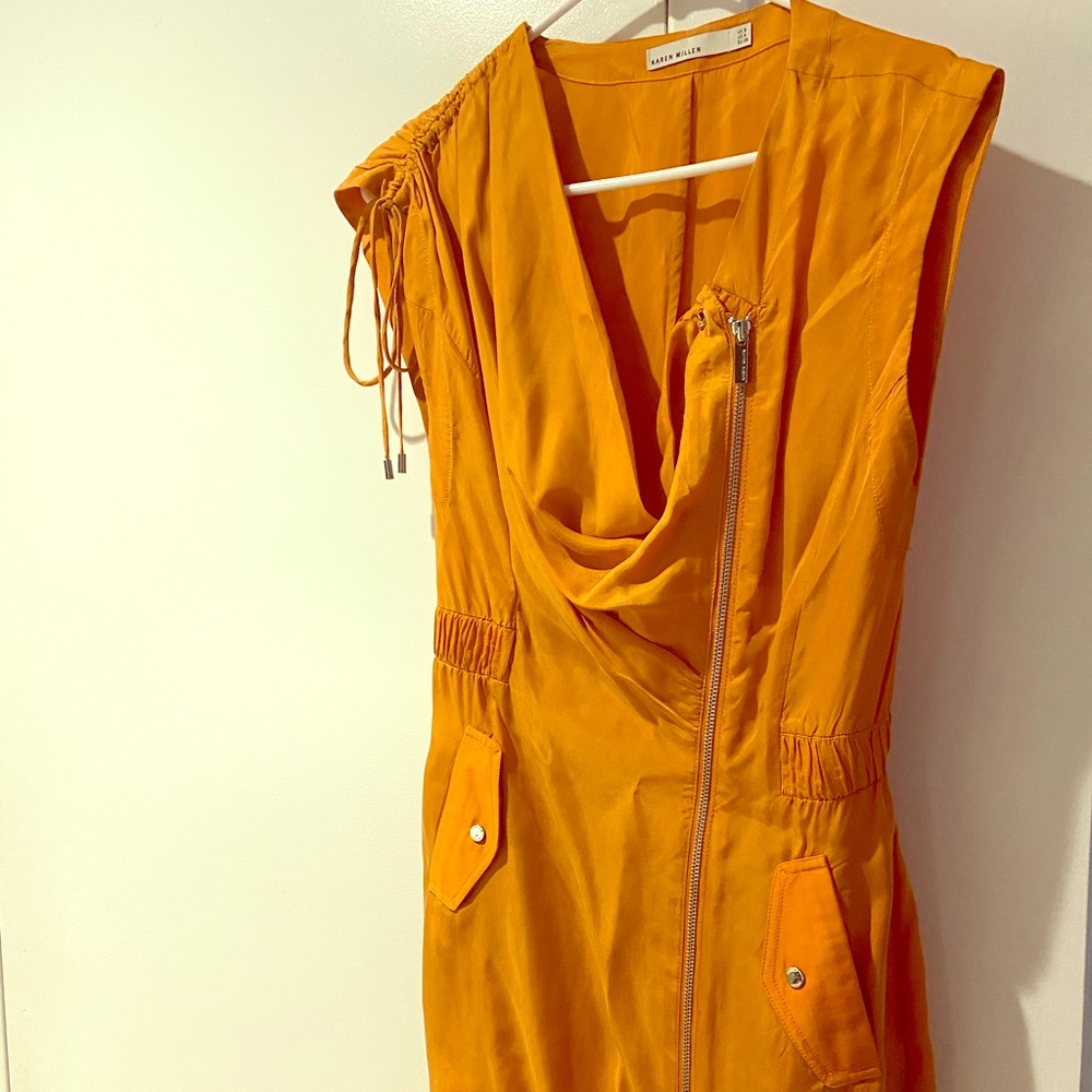 Orange Karen Millen zip up dress